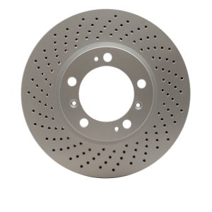 Porsche Cayman Brake Rotor (1) - Left Front - R1 Concepts - GeoSPEC Coated Rotor - Drilled - `98-`12